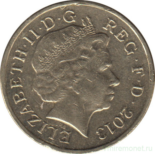 Монета. Великобритания. 1 фунт 2013 год.