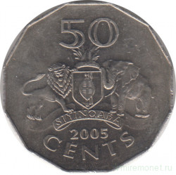 Монета. Свазиленд. 50 центов 2005 год.