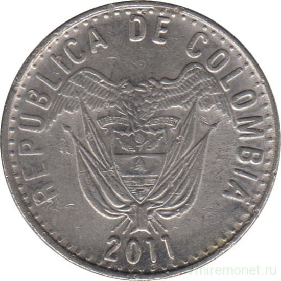 Монета. Колумбия. 50 песо 2011 год.