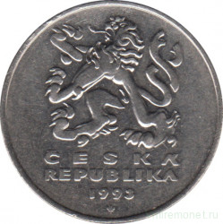 Монета. Чехия. 5 крон 1993 год.