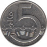  Монета. Чехия. 5 крон 1993 год. рев.
