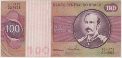Банкнота. Бразилия. 100 крузейро 1974 - 1981 год. Тип 195Аb.