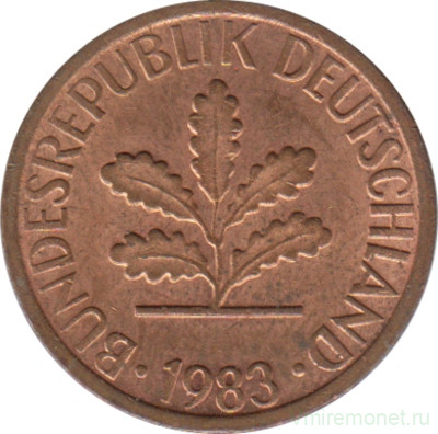 Монета. ФРГ. 1 пфенниг 1983 год. Монетный двор - Мюнхен (D).