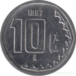 Монета. Мексика. 10 сентаво 1997 год.