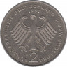 Монета. ФРГ. 2 марки 1991 год. Курт Шумахер. Монетный двор - Гамбург (J). рев.