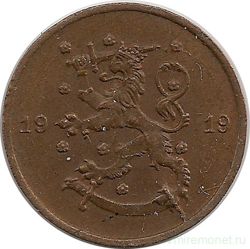 Монета. Финляндия. 1 пенни 1919 год.