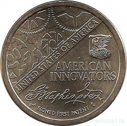 Монета. США. 1 доллар 2018 год. Американские инновации. Первый патент. Монетный двор D.