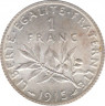  Монета. Франция. 1 франк 1915 год. ав.