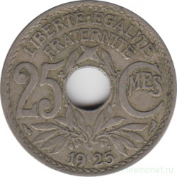 Монета. Франция. 25 сантимов 1925 год.