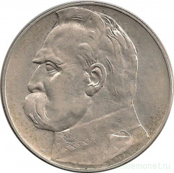 Монета. Польша. 10 злотых 1935 год. Юзеф Пилсудский.