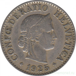 Монета. Швейцария. 10 раппенов 1925 год.
