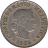  Монета. Швейцария. 10 раппенов 1925 год. ав.