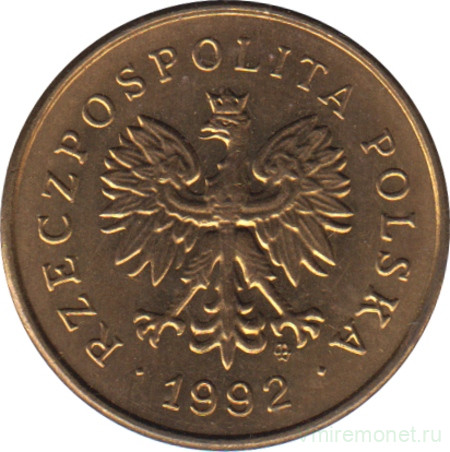 Монета. Польша. 2 гроша 1992 год.