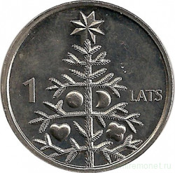 Монета. Латвия. 1 лат 2009 год. Рождественская ёлка.