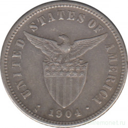 Монета. Филиппины. 10 сентаво 1904 год. S.