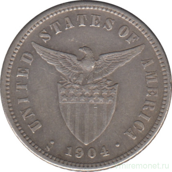 Монета. Филиппины. 10 сентаво 1904 год. S.