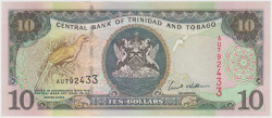 Банкнота. Тринидад и Тобаго. 10 долларов 2002 год. Тип 43.