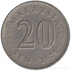 Монета. Малайзия. 20 сен 1978 год.
