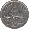 Монета. Фолклендские острова. 10 пенсов 1983 год. рев.