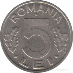 Монета. Румыния. 5 лей 1992 год.