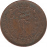 Монета. Цейлон (Шри-Ланка). 1/2 цента 1914 год. ав.