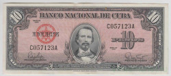 Банкнота. Куба. 10 песо 1960 год.