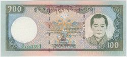Банкнота. Бутан. 100 нгултрум 2000 год. Тип 25.