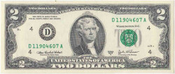 Банкнота. США. 2 доллара 2003 год. Серия D. Тип 516b.