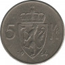  Монета. Норвегия. 5 крон 1964 год. ав.