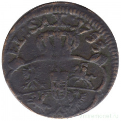 Монета. Польша. 1 грош 1753 год.