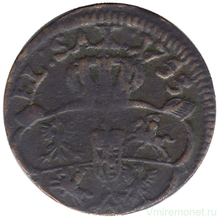 Монета. Польша. 1 грош 1753 год.