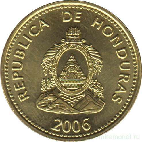Монета. Гондурас. 5 сентаво 2006 год.