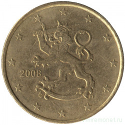 Монета. Финляндия. 50 центов 2008 год.