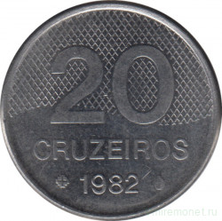 Монета. Бразилия. 20 крузейро 1982 год.