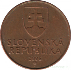 Монета. Словакия. 50 геллеров 2006 год.