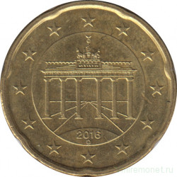 Монета. Германия. 20 центов 2016 год. (D).