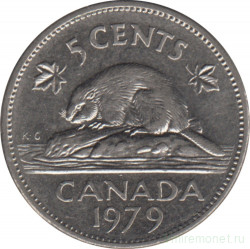 Монета. Канада. 5 центов 1979 год.