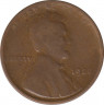 Монета. США. 1 цент 1920 год. Монетный двор D. ав.