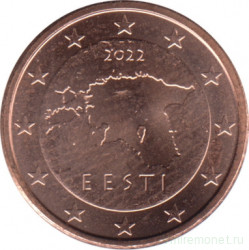 Монета. Эстония. 1 цент 2022 год.