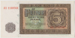 Банкнота. Германия. ГДР. 5 марок 1948 год. Тип 11b.
