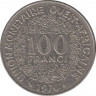 Монета. Западноафриканский экономический и валютный союз (ВСЕАО). 100 франков 1976 год. ав.