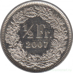 Монета. Швейцария. 1/2 франка 2007 год.