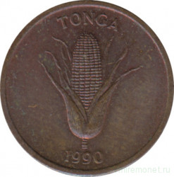 Монета. Тонга. 1 сенити 1990 год.