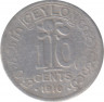 Монета. Цейлон (Шри-Ланка). 10 центов 1910 год. рев.