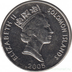 Монета. Соломоновы острова. 20 центов 2005 год.