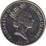 Монета. Соломоновы острова. 20 центов 2005 год. рев.