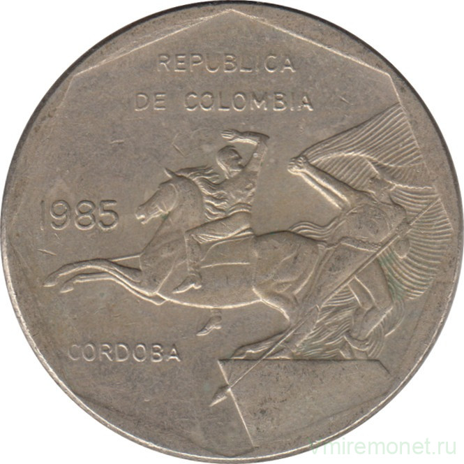 Монета. Колумбия. 10 песо 1985 год.