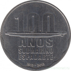 Монета. Португалия. 2,5 евро 2013 год. 100 лет подводной лодке "Рыба-меч".