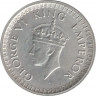 Монета. Британская Индия. 1/2 рупии 1943 год. (Точка). рев.