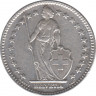 Монета. Швейцария. 2 франка 1955 год. рев.